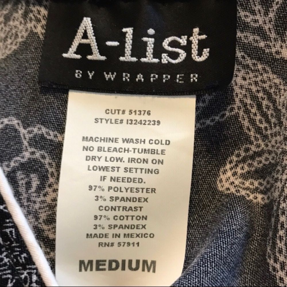 A-List by Wrapper MEDIUM Stretch Dress Black & White - Picture 4 of 4